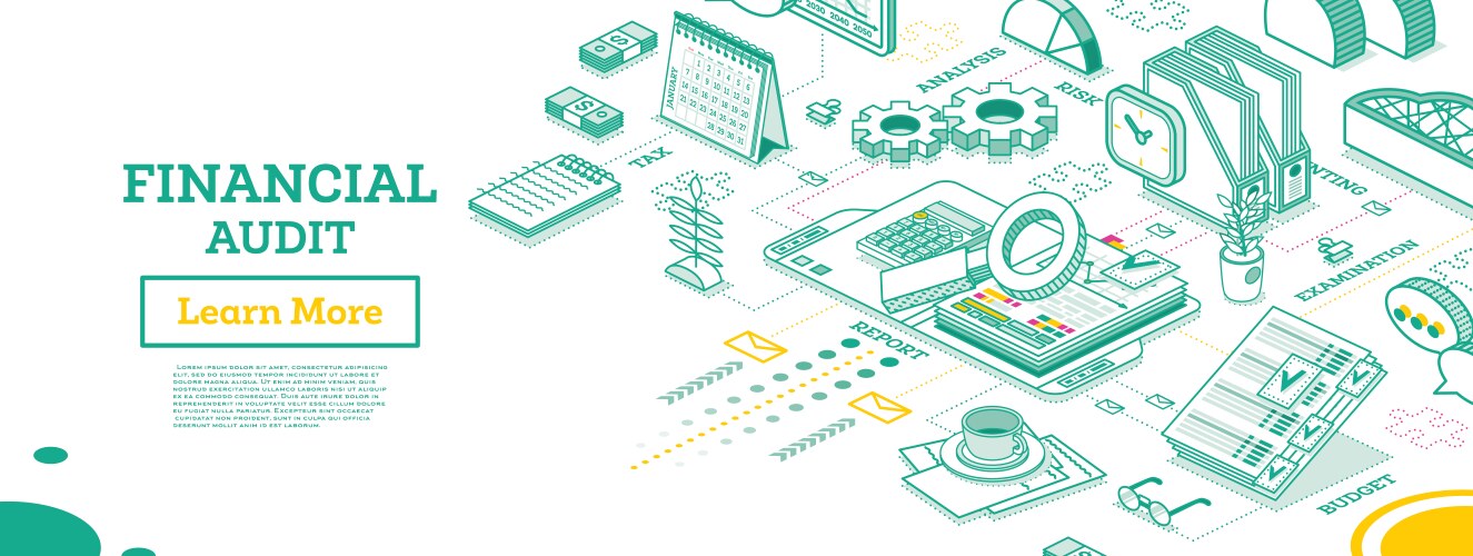 financial audit isometric business concept vector image vector image