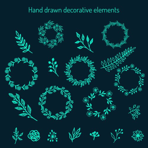 Hand drawn decorative elements Royalty Free Vector Image