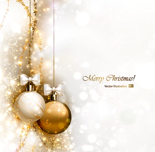 Elegant christmas background with gold and white Vector Image