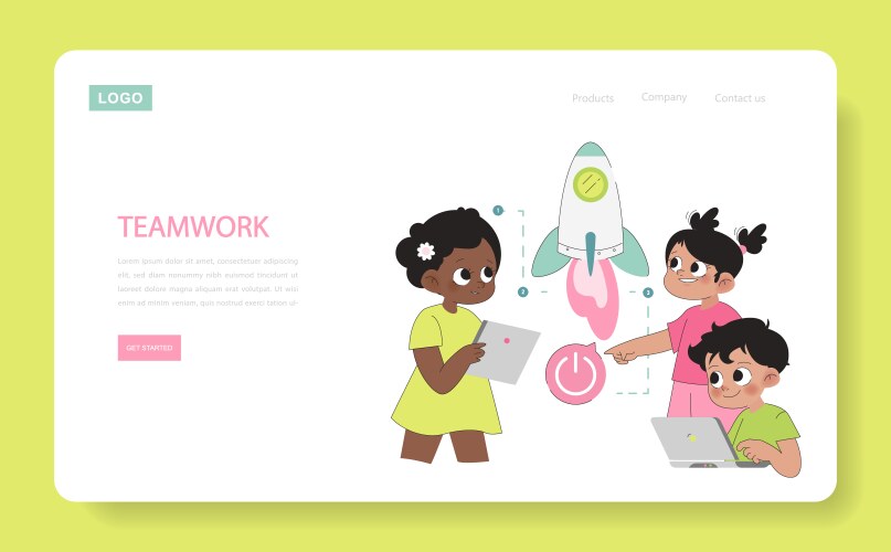 Teamwork concept flat Royalty Free Vector Image