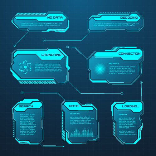 Hud loading bars sci fi digital user interface Vector Image