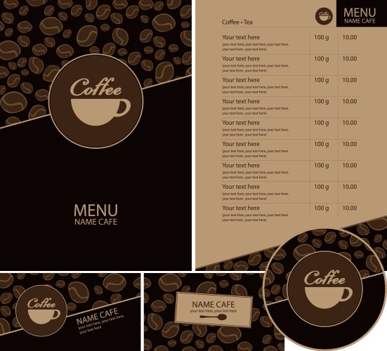 Coffee shop menu template Royalty Free Vector Image