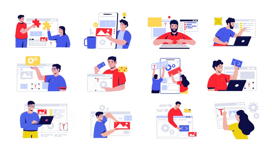 Software Developers & Coding Professionals vector image
