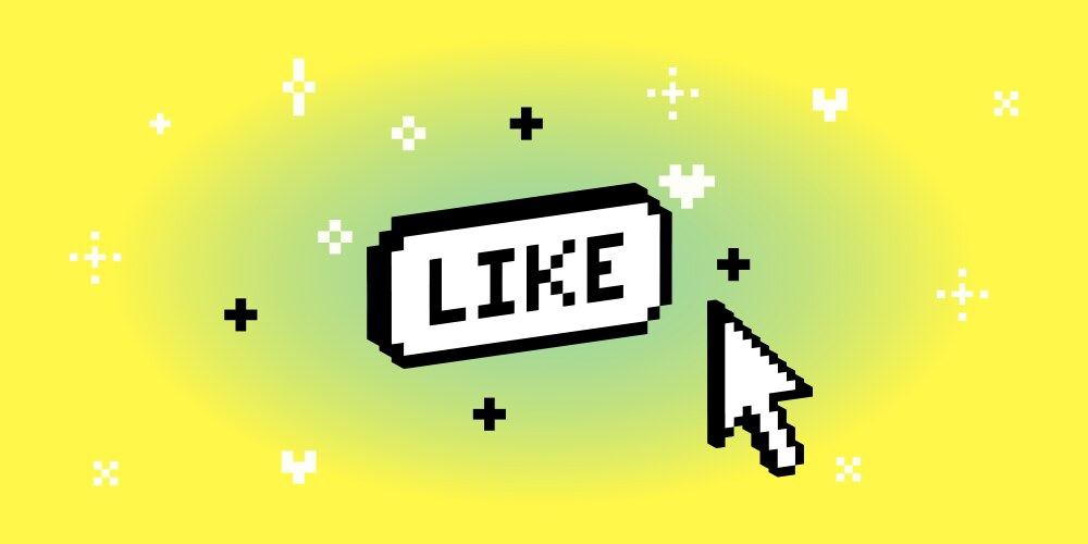 Pixel art like button - cursor click vector image