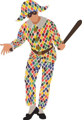 Arlecchino Carnival Mask Vector Image