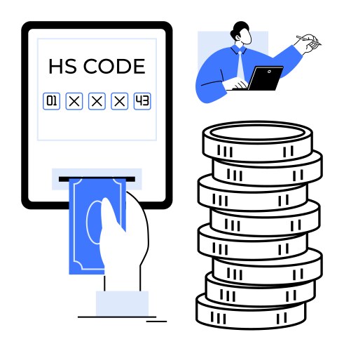 Import export coding with hs code entry financial vector image