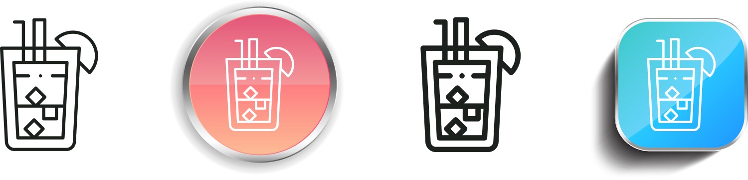 Lemonade icon thin linear regular and button vector image