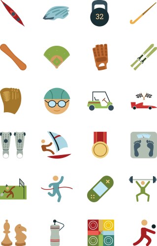 Sports and games colored icons 4 vector image