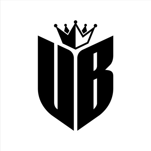 Ub logo with shield shape geeometric crown Vector Image