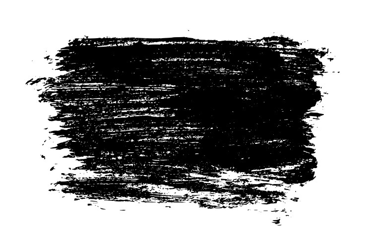 black brush strokes isolated on white vector image