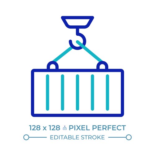 Container loading pixel perfect two color line vector image