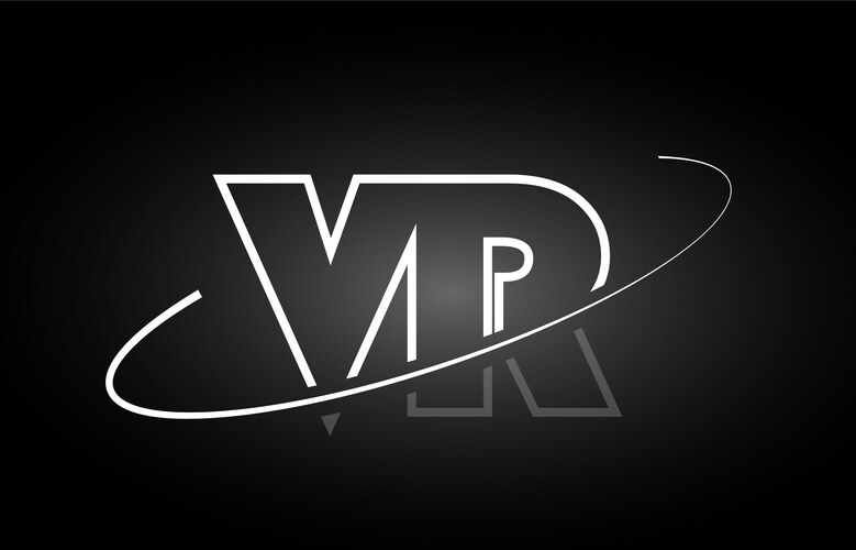 Vr v r letter alphabet logo black white icon Vector Image