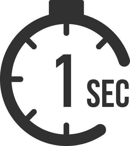 1 second countdown timer icon set time interval vector image