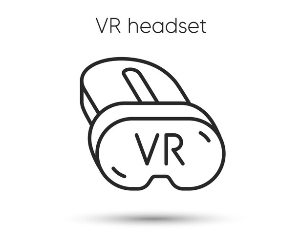 VR Headset Line Icon Vector Image