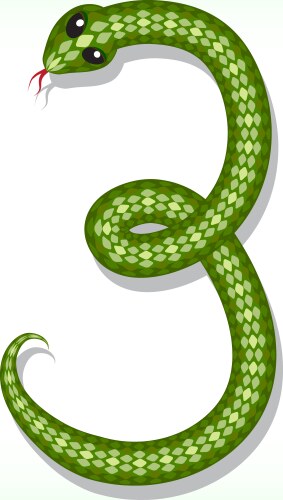 snake font digit 3 vector image vector image