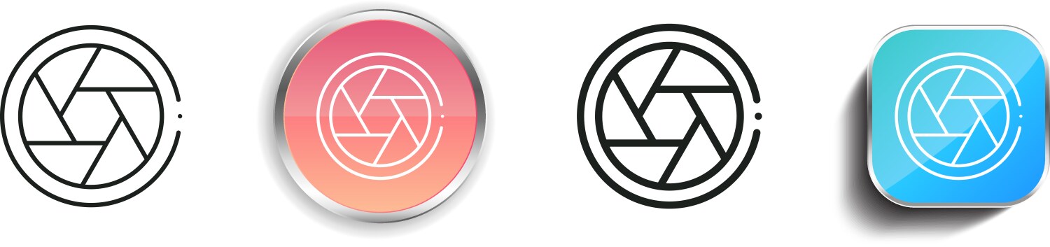Lens icon thin linear regular and button style vector image