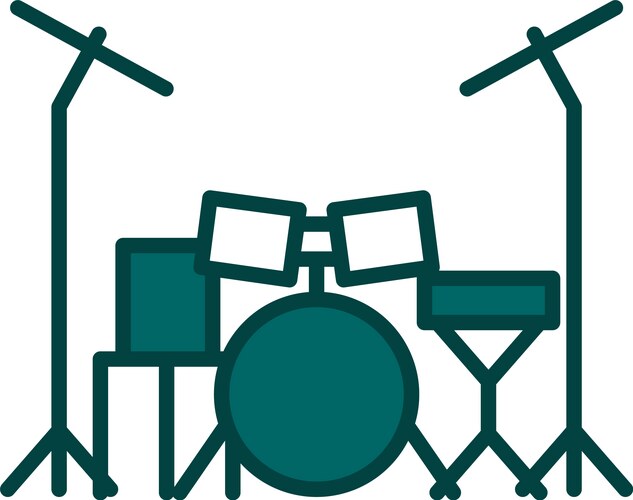 Drum set music instrument Royalty Free Vector Image