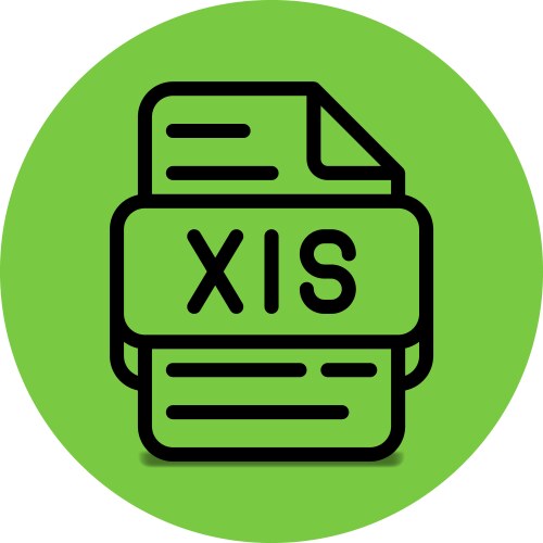 Xls file type icon files and document format vector image