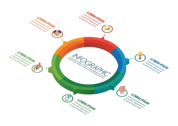 Circle infographic isometric design vector image