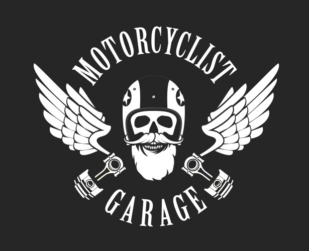 Retro emblem motorcyclist Vector Image