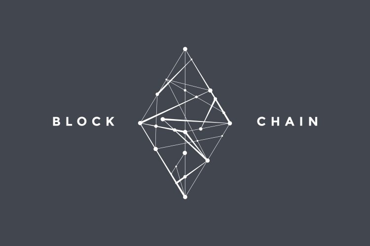 Blockchain technology network pattern Royalty Free Vector