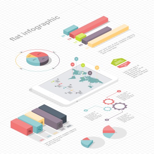 Flat 3d isometric infographic for your business vector image