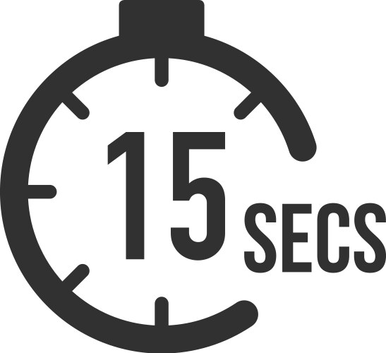 15 seconds countdown timer icon set time interval vector image