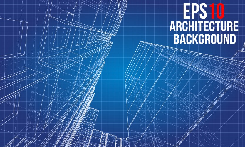 Blueprint building Royalty Free Vector Image - VectorStock