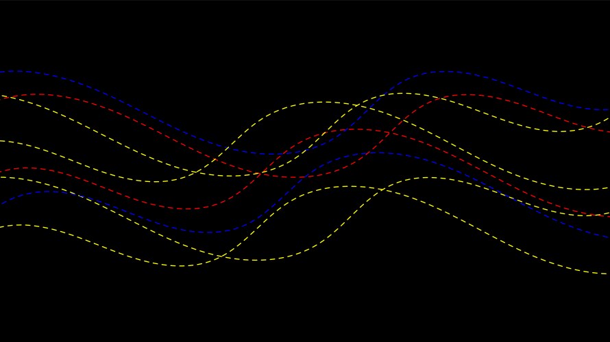 Abstract color lines shape pattern on dark vector image