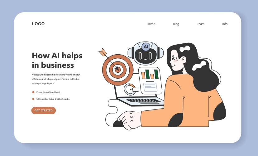 Help of artificial intelligence for business web vector image