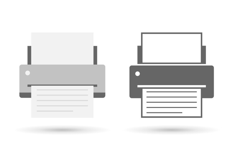 Printer flat line icon Royalty Free Vector Image