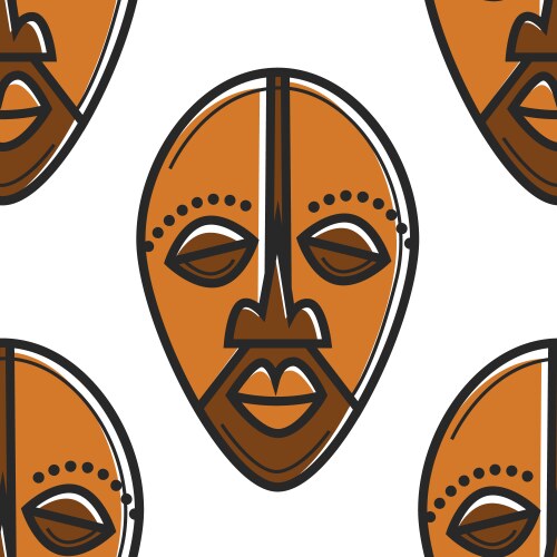 south africa totem mask seamless pattern african vector