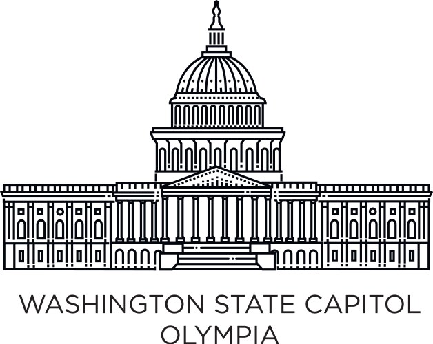 Washington State Capitol Building, Olympia Vector Image