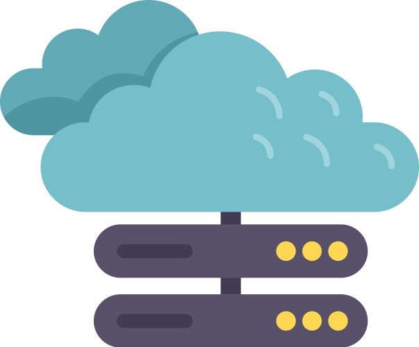 Cloud data icon flat crm database vector image