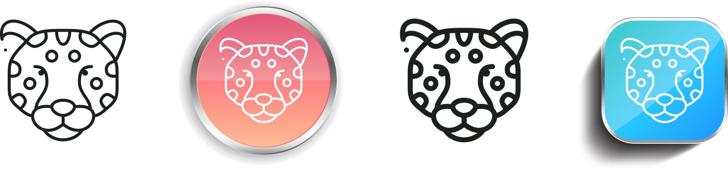Leopard icon thin linear regular and button style vector image