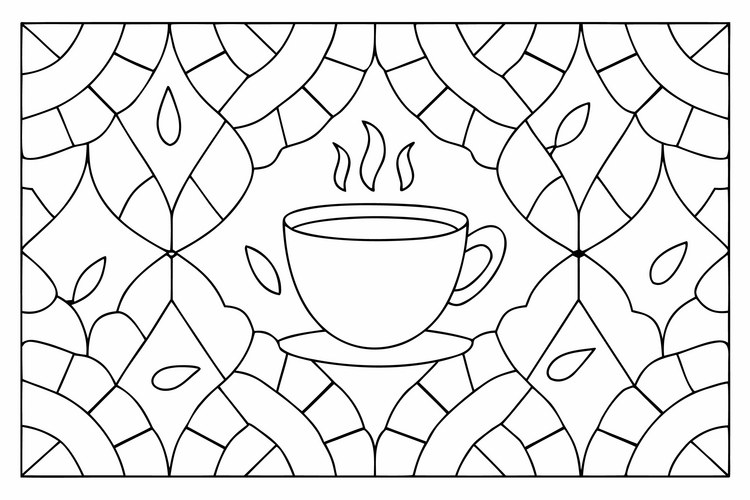 Steaming Coffee Cup Outline Vector Image