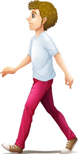 Happy man walking Royalty Free Vector Image - VectorStock