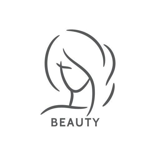 Beautiful woman face logo template for hair salon vector image