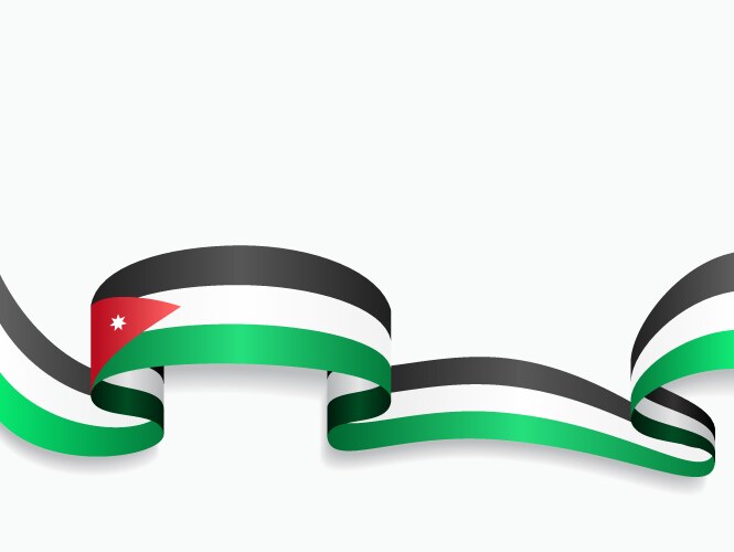 jordanian flag wavy abstract background vector image