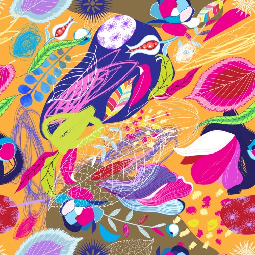 Seamless bright floral pattern Royalty Free Vector Image