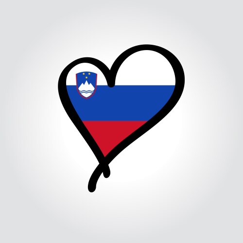 Slovenian Flag Heart Logo Vector Image