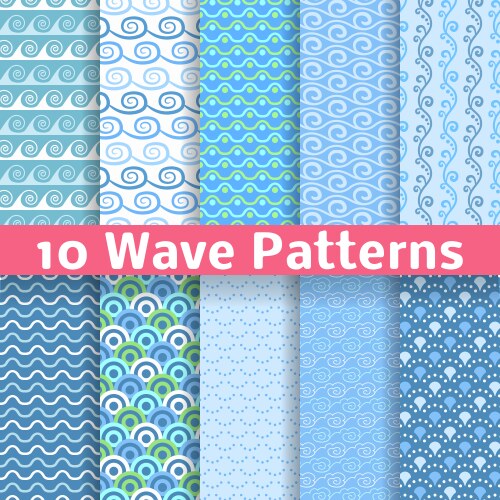 Seamless ocean wave pattern Royalty Free Vector Image