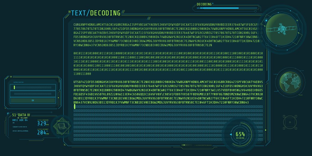 design of a software interface for text decoding vector image