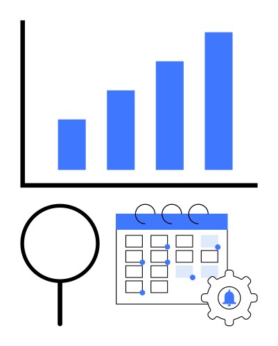 Data analytics and task management with a bar vector image
