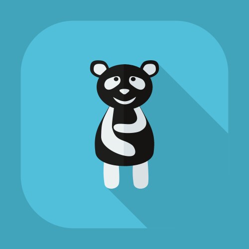 Flat modern design with shadow icons panda is sick vector image