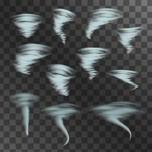 Realistic weather icons set Royalty Free Vector Image