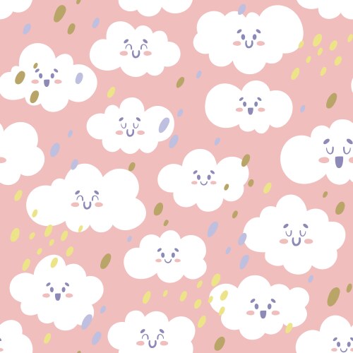 clouds and dots seamless pattern vector