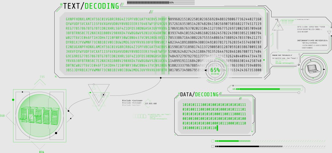 Server data processing interface with text vector image