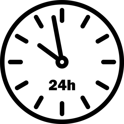 Simple time clock analog icon watch symbol Vector Image