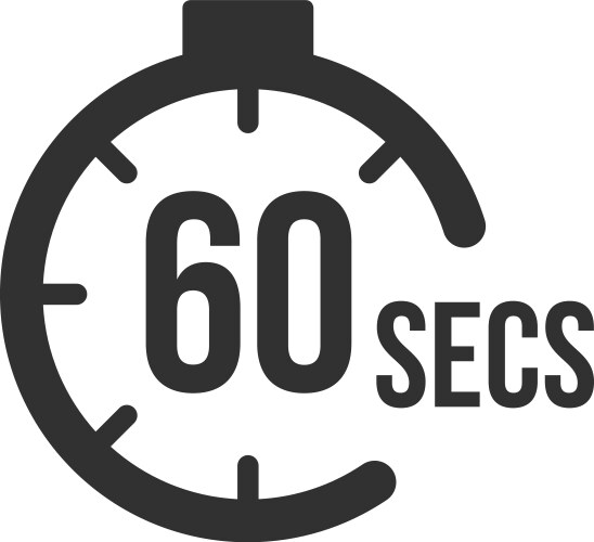 60 seconds countdown timer icon set time interval vector